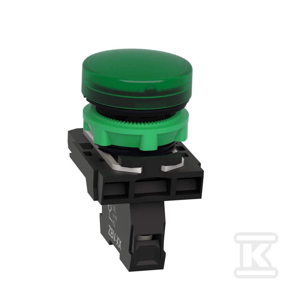 Signal lamp green LED 24V plastic, - XB5AVB3